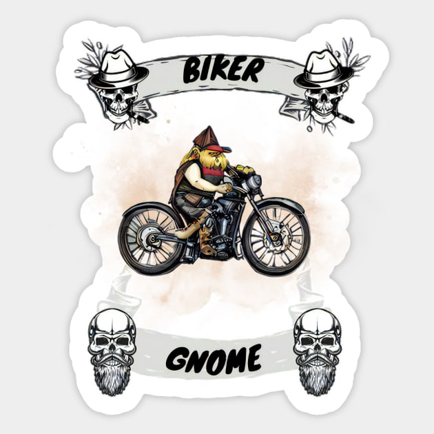 Biker Gnome Sticker by Shadowbyte91